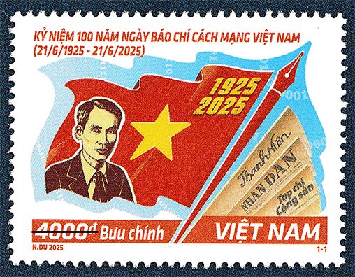 Phát hành đặc biệt bộ tem “Kỷ niệm 100 năm Ngày Báo chí Cách mạng Việt Nam (1925–2025)"